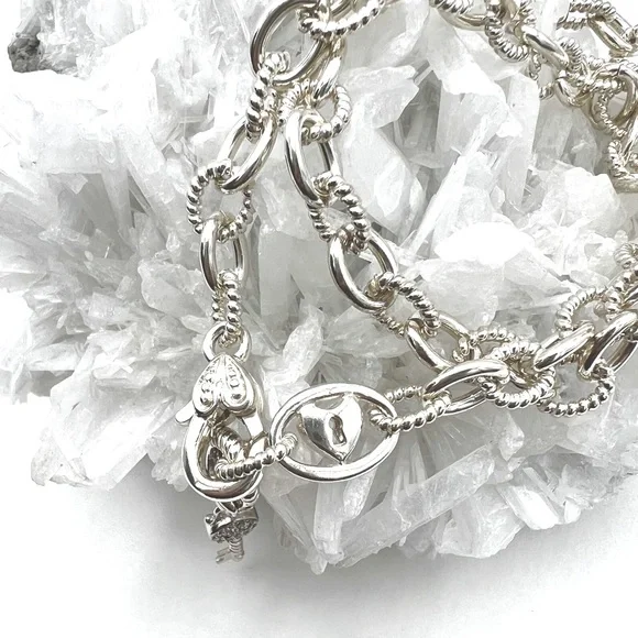 Judith Ripka Sterling Silver “Key to my Heart” Necklace 18” with Key Charm